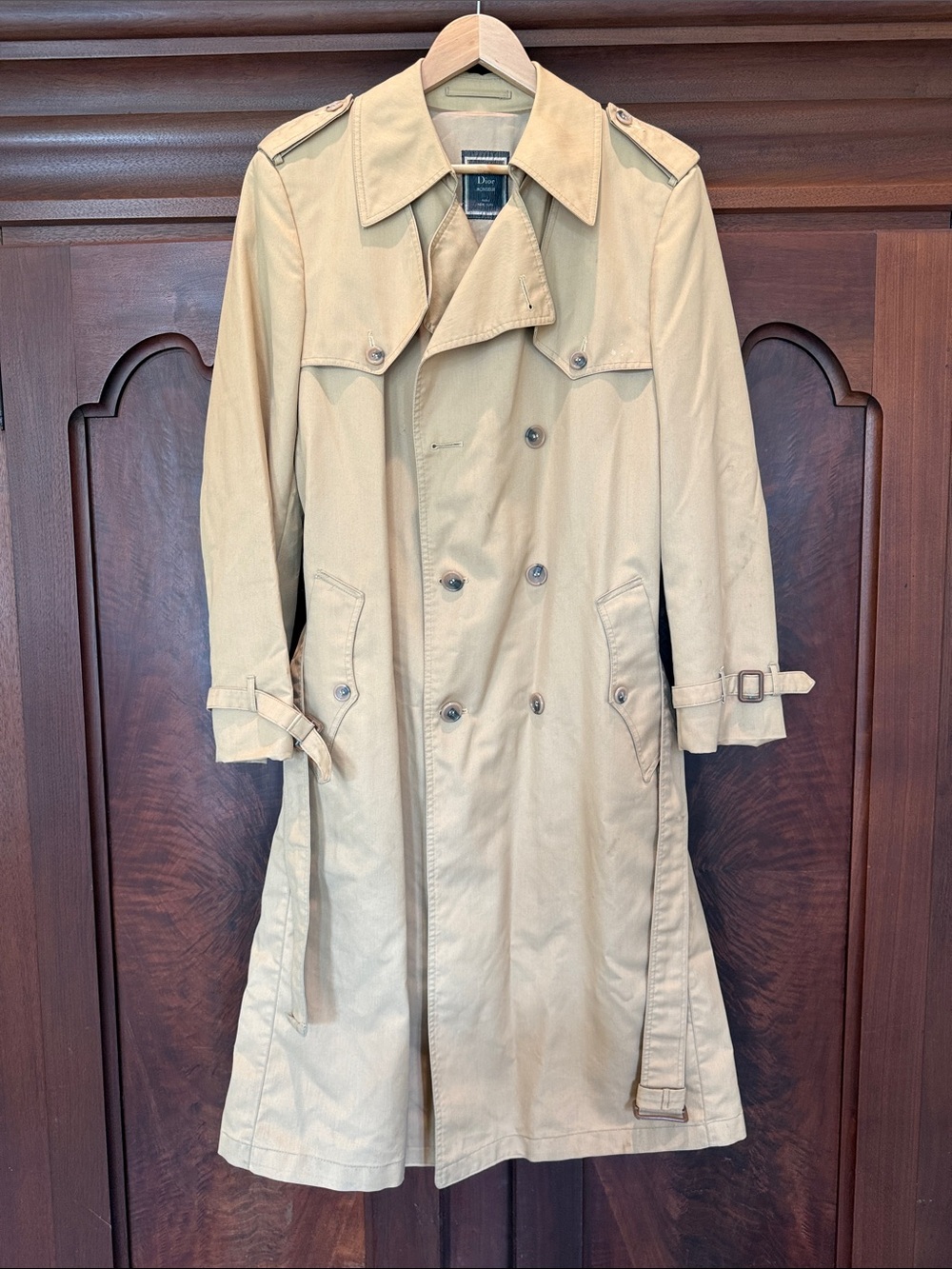 Dior Beige Double-Breasted Trench Coat